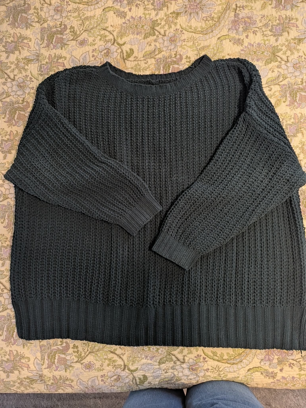 Women's Oversized Chunky Rib Knit Crewneck Sweater